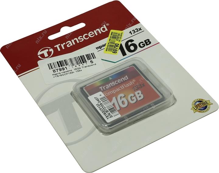 Карта CF Transcend Ultra 133x TS16GCF133 133x CompactFlash Card