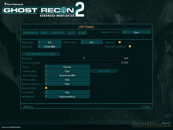 Ghost Recon options