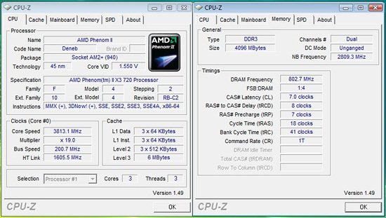   Phenom II X3 720 BE CPU-Z