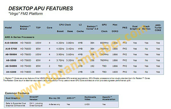 APU Trinity Specification