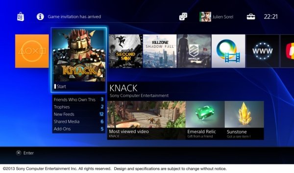 PlayStation 4 GUI