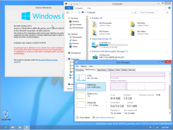 Windows Blue screenshots