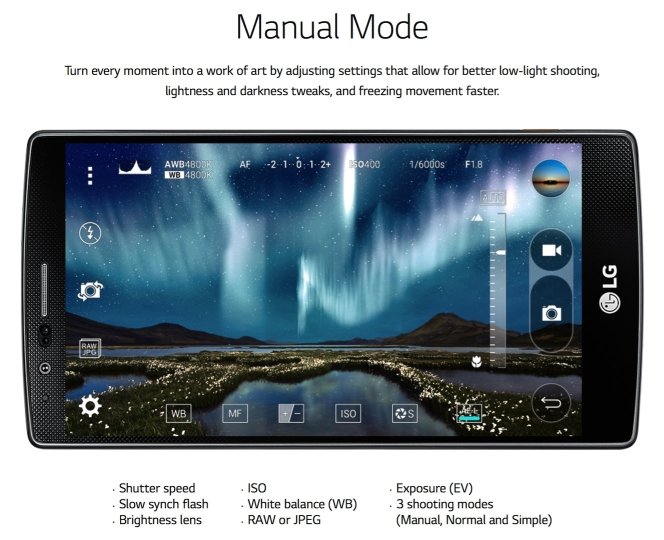 G4 camera Manual Mode
