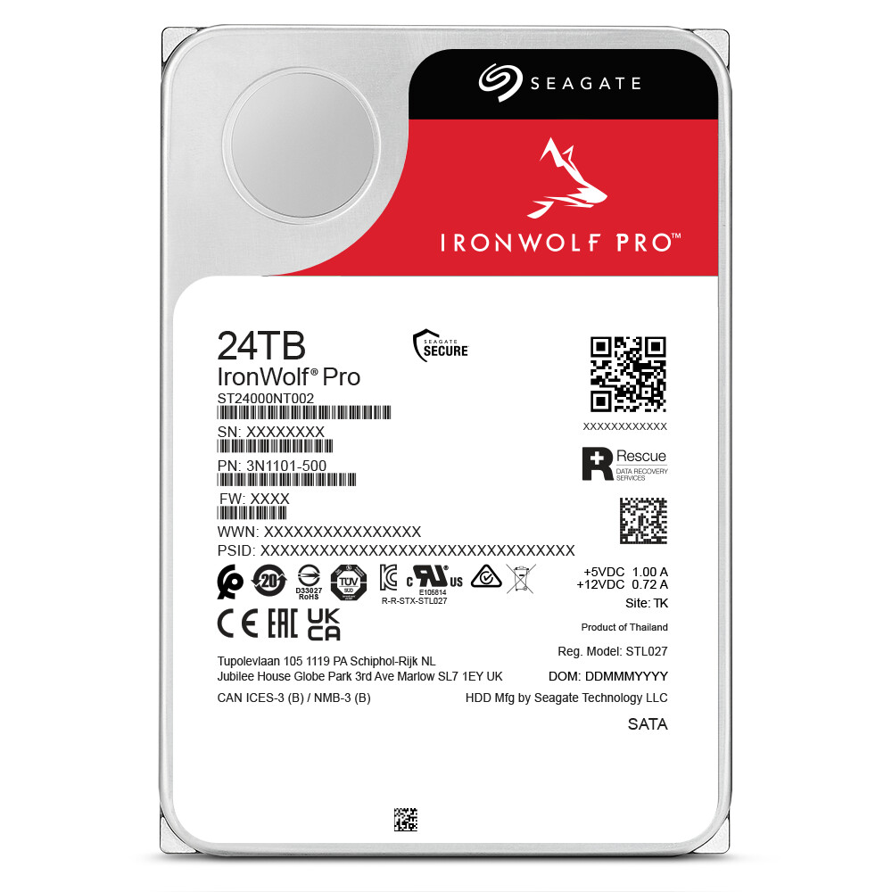 Seagate выпускает новые 24-терабайтные жесткие диски IronWolf Pro