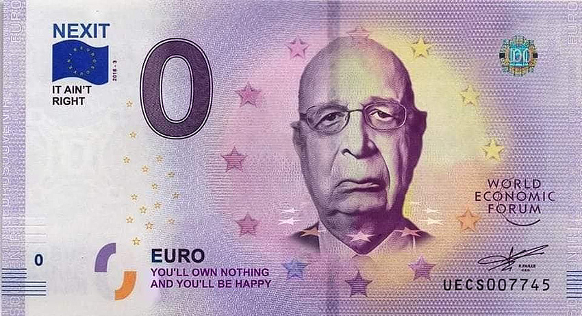 Шваб на купюре 0 EURO