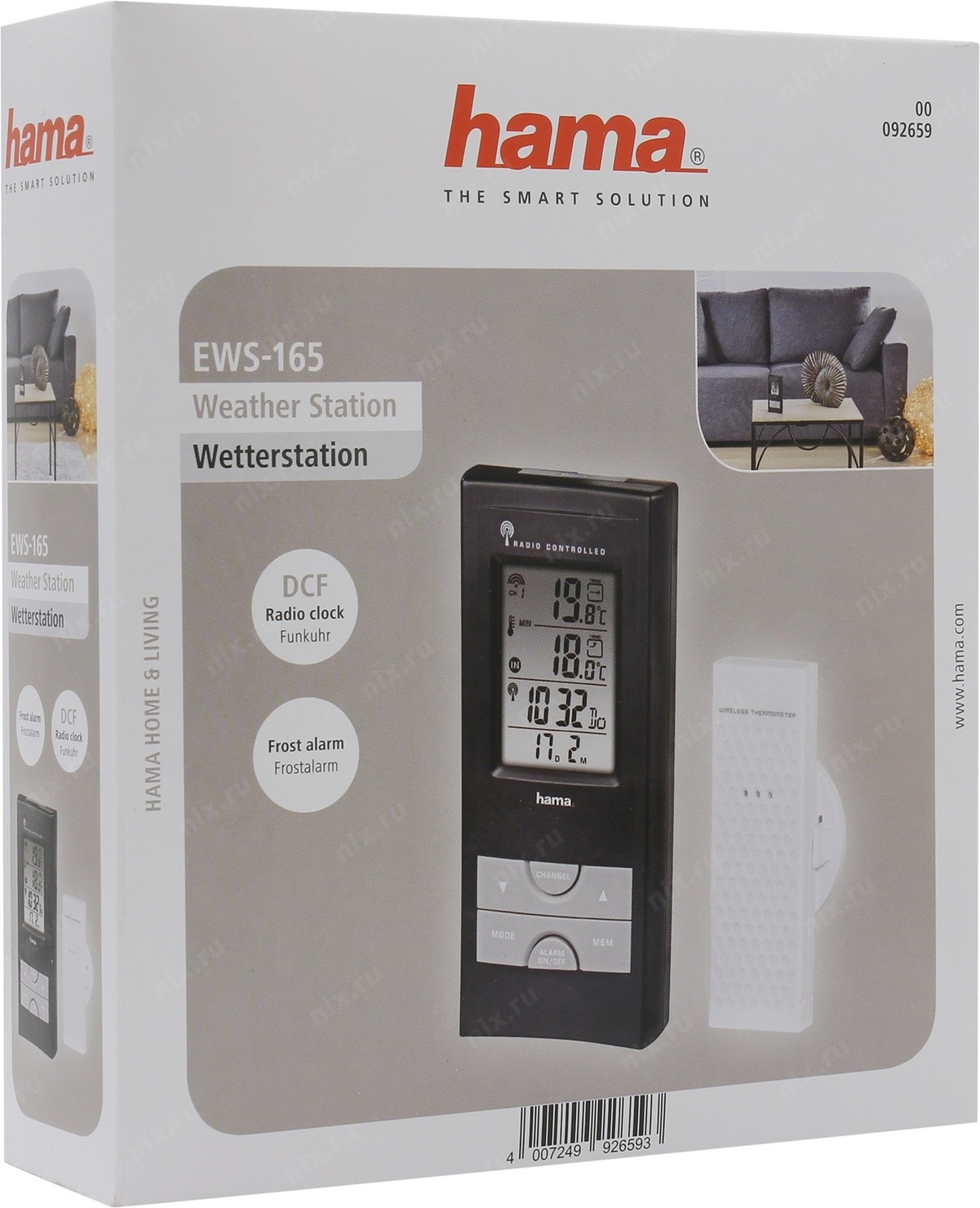 Hama ews 430 датчик наружной температуры схема Метеостанция Hama EWS-165 Black - купить в городе ЯКУТСК