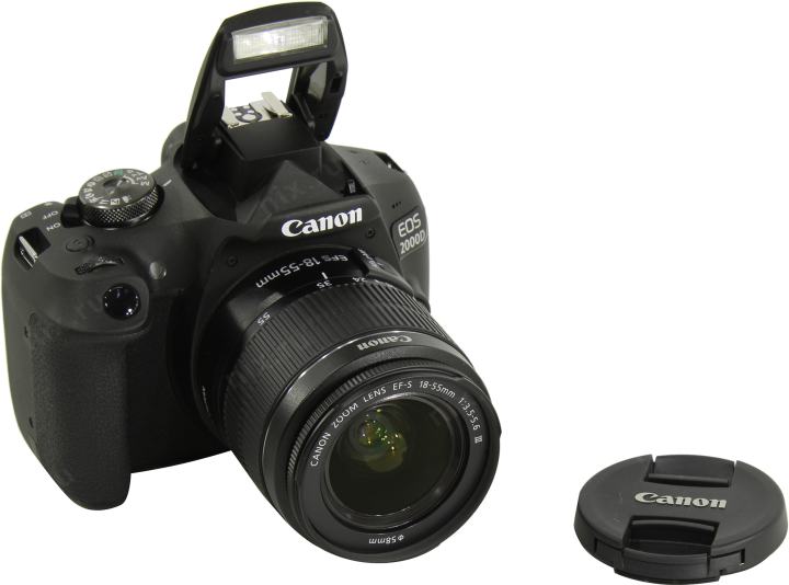 Фотокамера Canon EOS 2000D Black <EF-S 18-55 III KIT> (24.1Mpx,29-88mm,3x,F3.5-5.6,JPG/RAW,SDXC,3.0",WiFi,USB,HDMI,Li-Ion)
