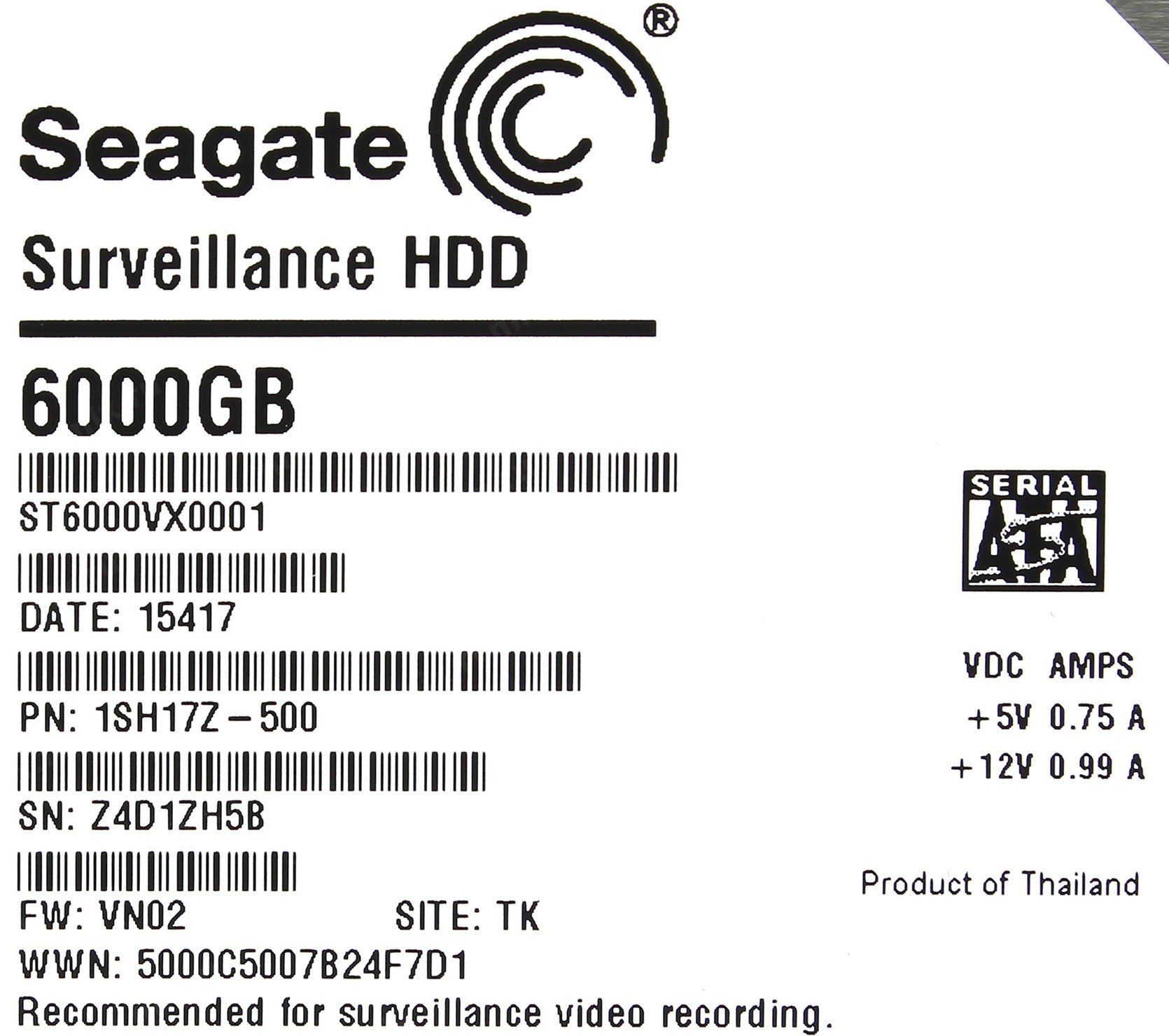 Seagate st6000vx001