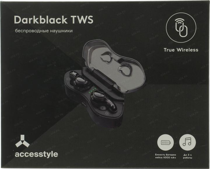  Наушники с микрофоном accesstyle Darkblack TWS (Bluetooth)