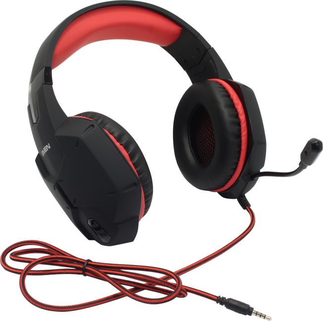 Наушники с микрофоном SVEN AP-G988MV <Black-Red> (шнур 1.2м, с регулятором громкости)