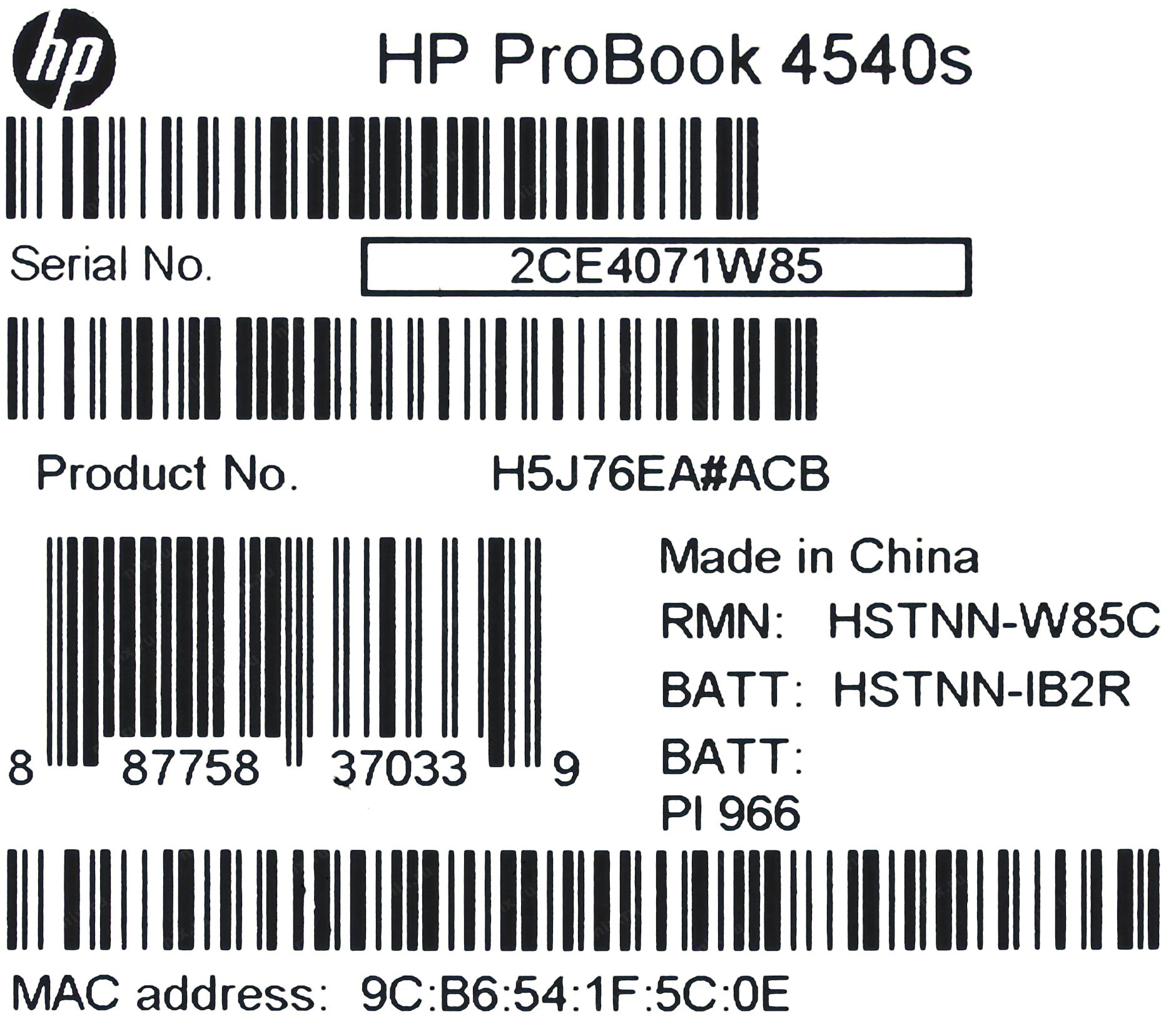 Hp probook 4540s схема