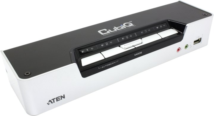 Коммутатор ATEN CubiQ <CS-1794> 4-port USB2.0 HDMI KVMP Switch (клавиатура USB+мышь USB+HDMI+Audio+Mic)(+4 кабеля)
