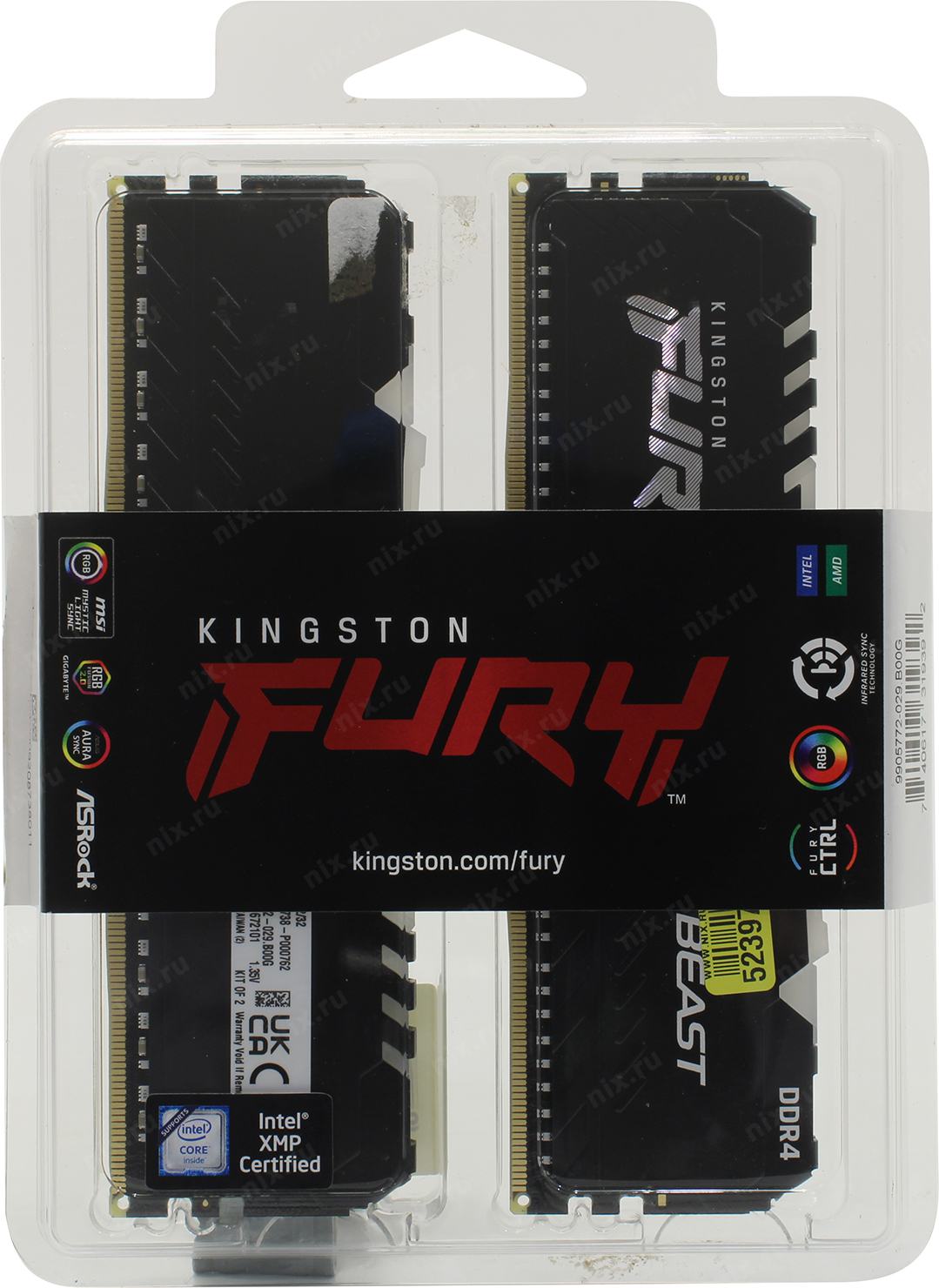 Kingston fury оперативная память beast black rgb