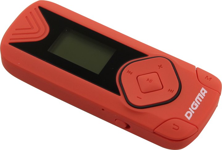 Проигрыватель Digma <R3-8GB Red> (MP3 Player,FM Tuner,8Gb,MicroSD,LCD 0.8",диктофон,USB,Li-Pol)