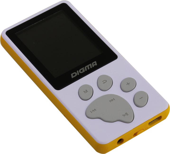 Проигрыватель Digma S4 <S4WO-White-Orange> (MP3 Player,FM Tuner,8Gb,MicroSD,LCD 1.8",диктофон,USB,Li-Pol)