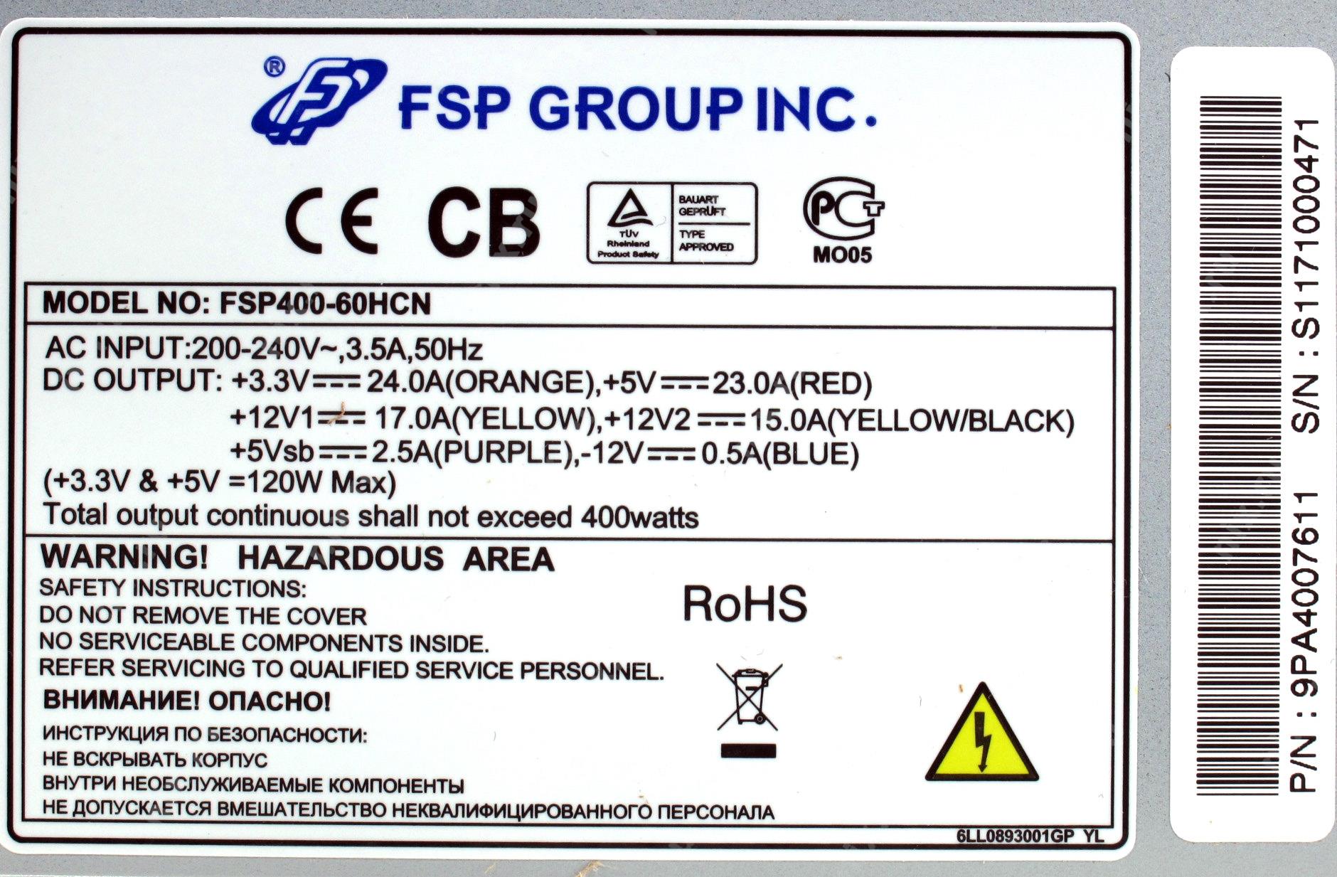 Fsp460 60hcn схема