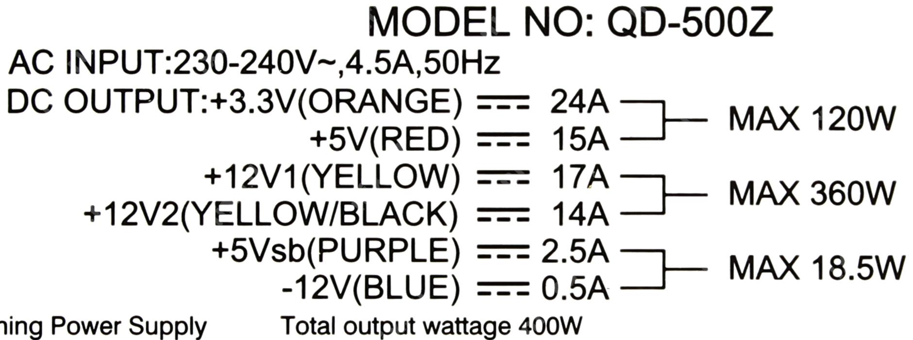 Блок питания FSP ATX 400W Q-Dion QD400-PNR (24+4+4pin) 120mm fan 3xSATA