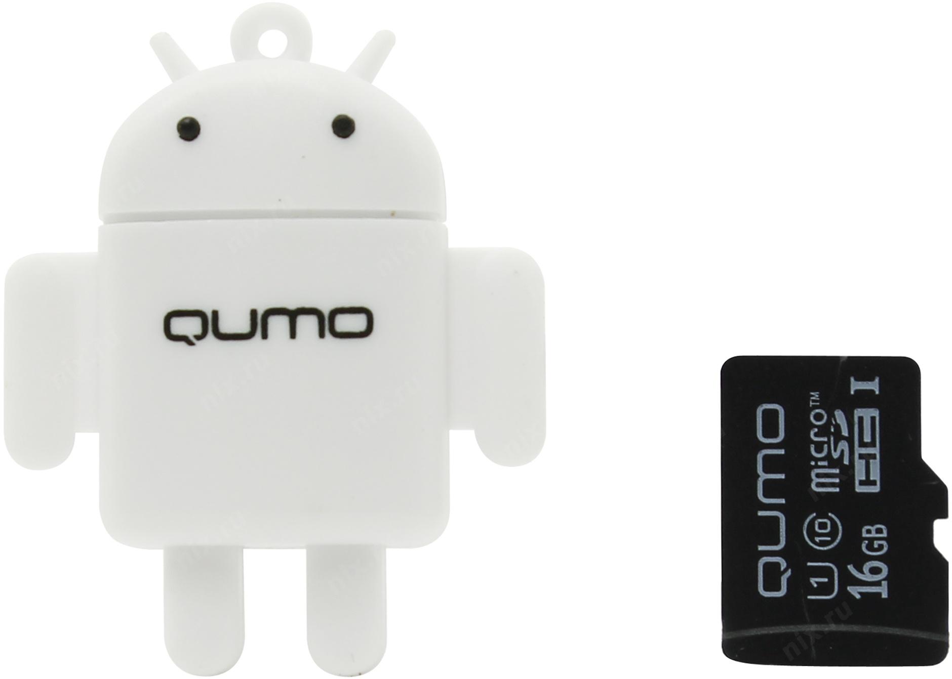 Карта памяти qumo. Qumo Fundroid qm16gcr-msd10-FD. Карта памяти Qumo qm8gmicsdhc4. Карта памяти Qumo MICROSDHC class 10 16gb + Fundroid USB Card Reader. SD карта Qumo qm16gmicsdhc10na.