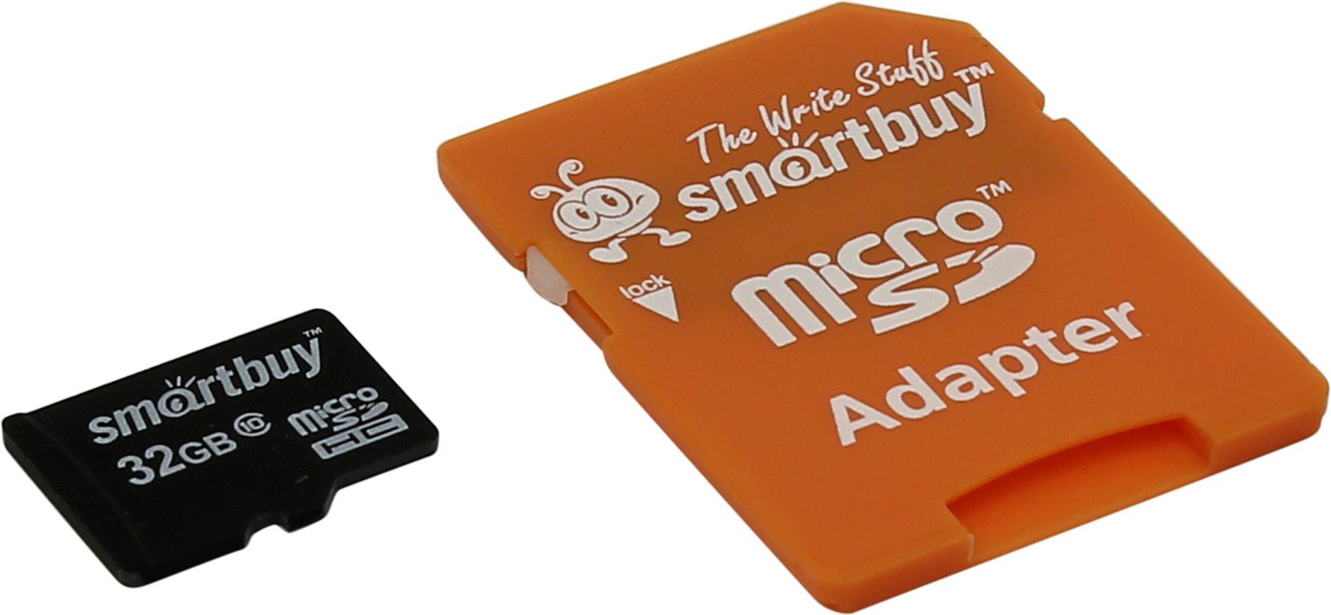 Карта памяти smartbuy microsd 32gb class 10 sb32gbsdcl10 01 адаптер