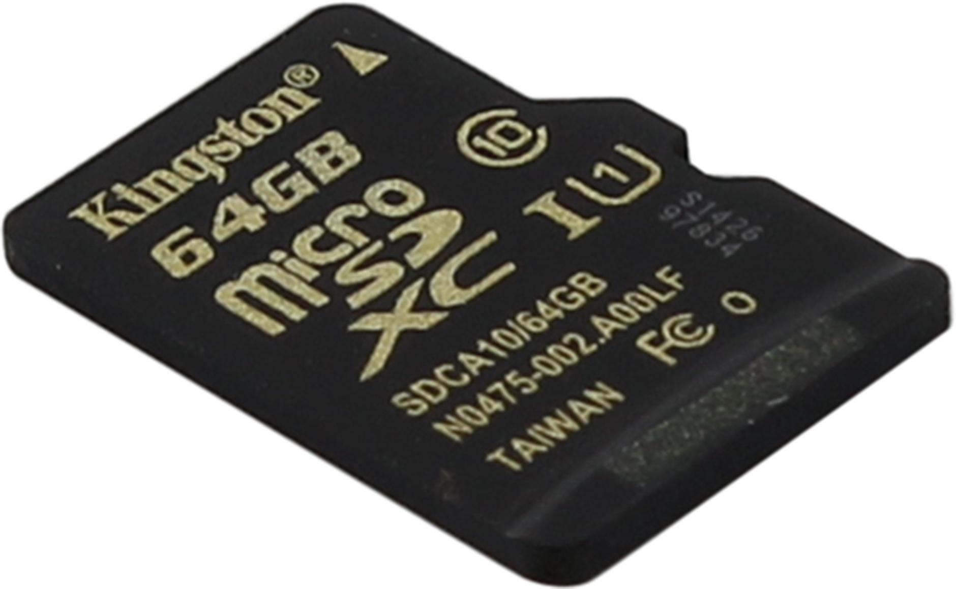 Карта памяти microsdxc uhs i kingston. Карта памяти Kingston sdca10/64gb. MICROSD Kingston 64gb. Kingston MICROSDXC 1. Kingston sdca10/64gb черный.