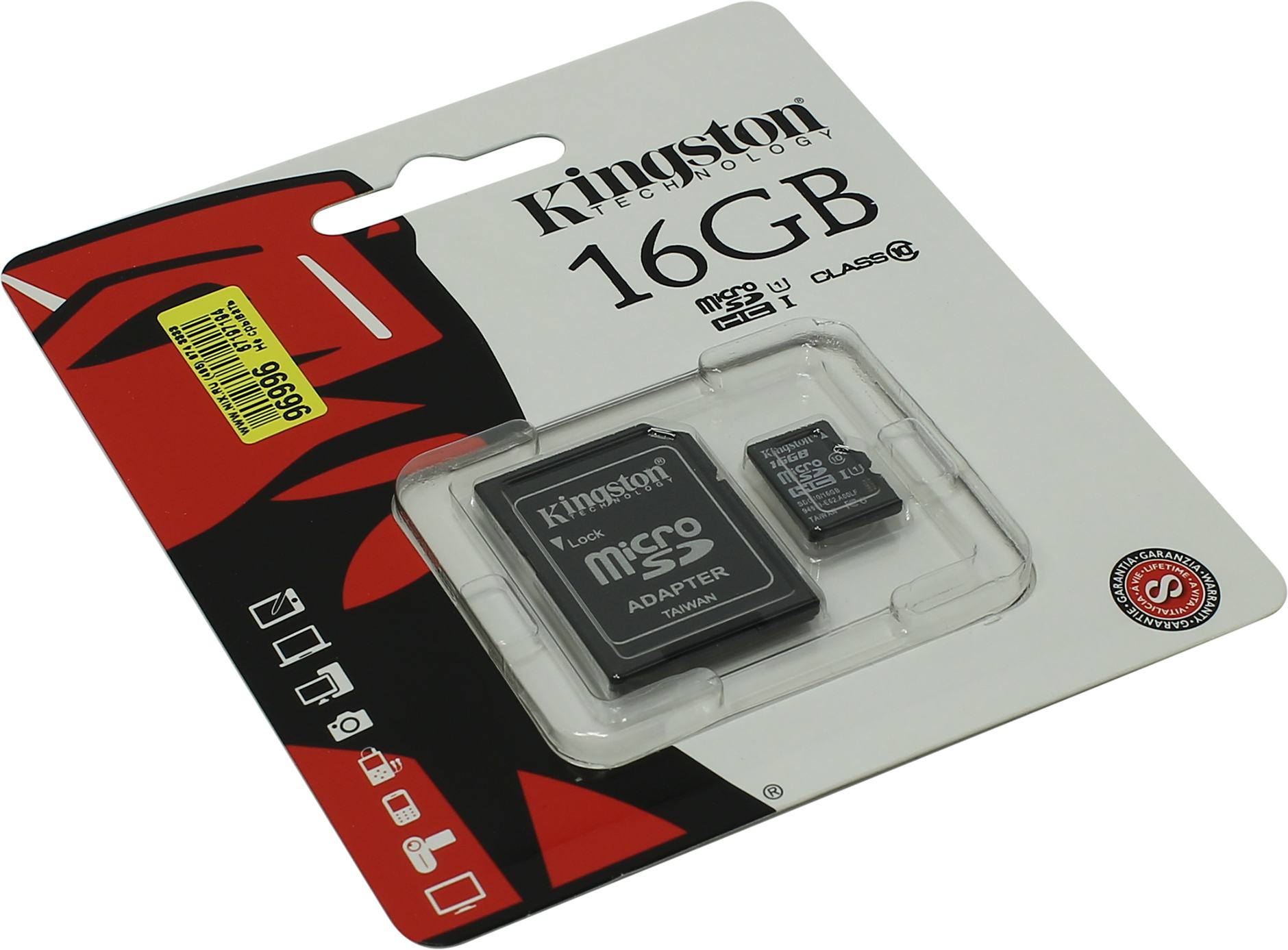 Карта памяти microsd 64gb class10 kingston адаптер sd