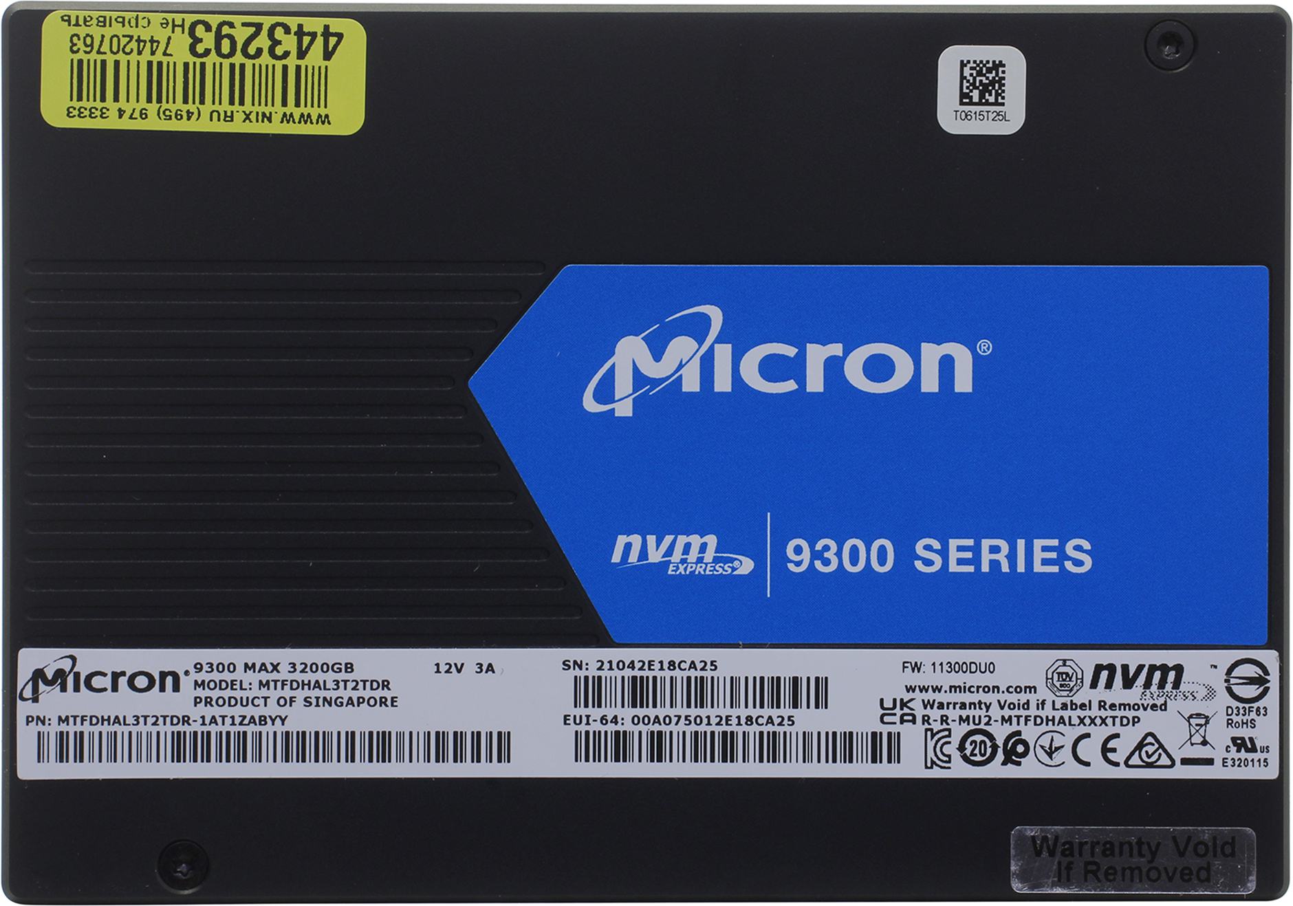 Ssd Disk Micron 9300 Max 3 2 Tb Mtfdhal3t2tdr 1at1zabyy U 2 Kupit Cena I Harakteristiki Otzyvy