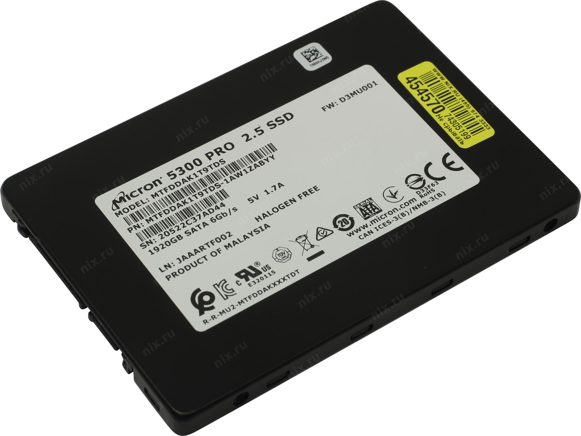 Ssd Disk Micron 5300 Pro 1 92 Tb Mtfddak1t9tds 1aw1zabyy Sata Kupit Cena I Harakteristiki Otzyvy