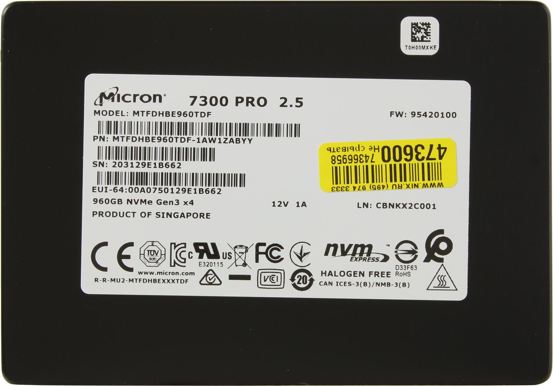 Ssd Disk Micron 7300 Pro 960 Gb Mtfdhbe960tdf 1aw1zabyy U 2 Kupit Cena I Harakteristiki Otzyvy