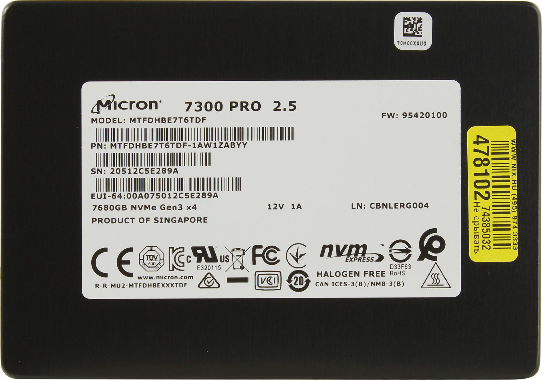 Ssd Disk Micron 7300 Pro 7 68 Tb Mtfdhbe7t6tdf 1aw1zabyy U 2 Kupit Cena I Harakteristiki Otzyvy