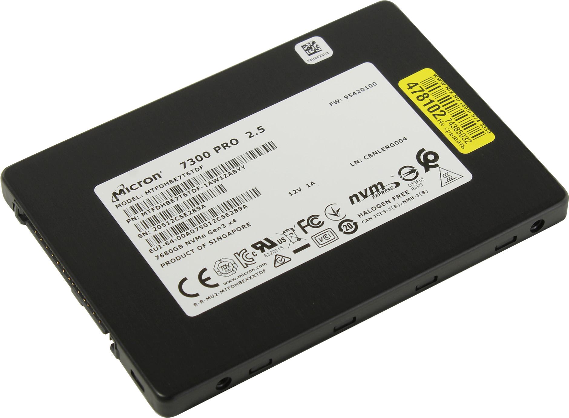 Ssd Disk Micron 7300 Pro 7 68 Tb Mtfdhbe7t6tdf 1aw1zabyy U 2 Kupit Cena I Harakteristiki Otzyvy