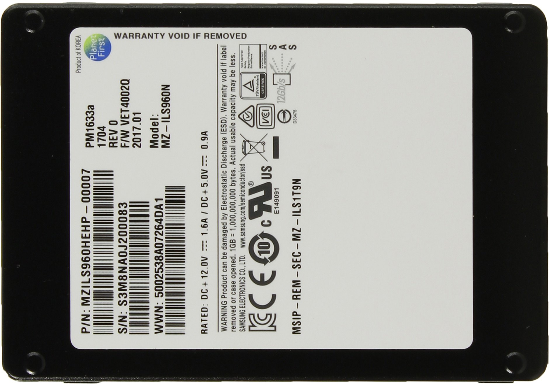 Ssd Disk Samsung Pm1633a 960 Gb Mzils960hehp 00007 Sas Kupit Cena I Harakteristiki Otzyvy