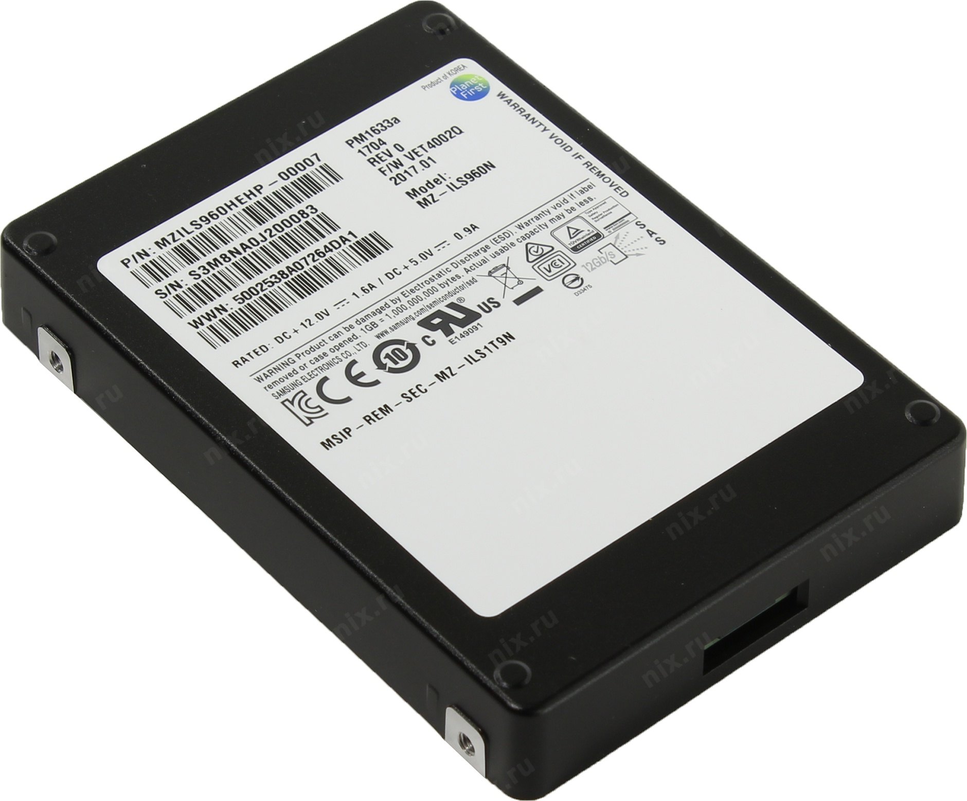 Ssd Disk Samsung Pm1633a 960 Gb Mzils960hehp 00007 Sas Kupit Cena I Harakteristiki Otzyvy