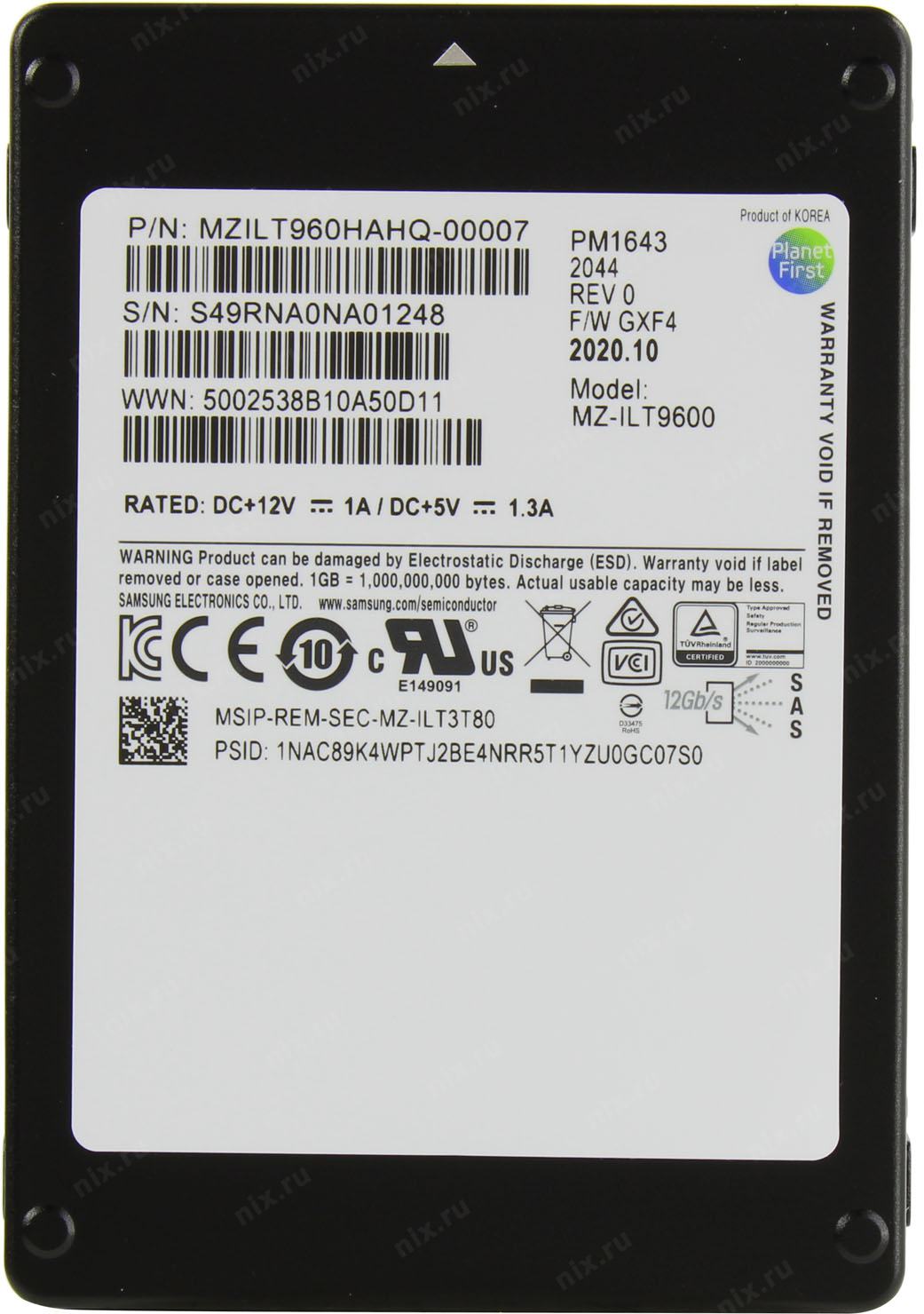 Ssd Disk Samsung Pm1643 960 Gb Mzilt960hahq Sas Kupit Cena I Harakteristiki Otzyvy