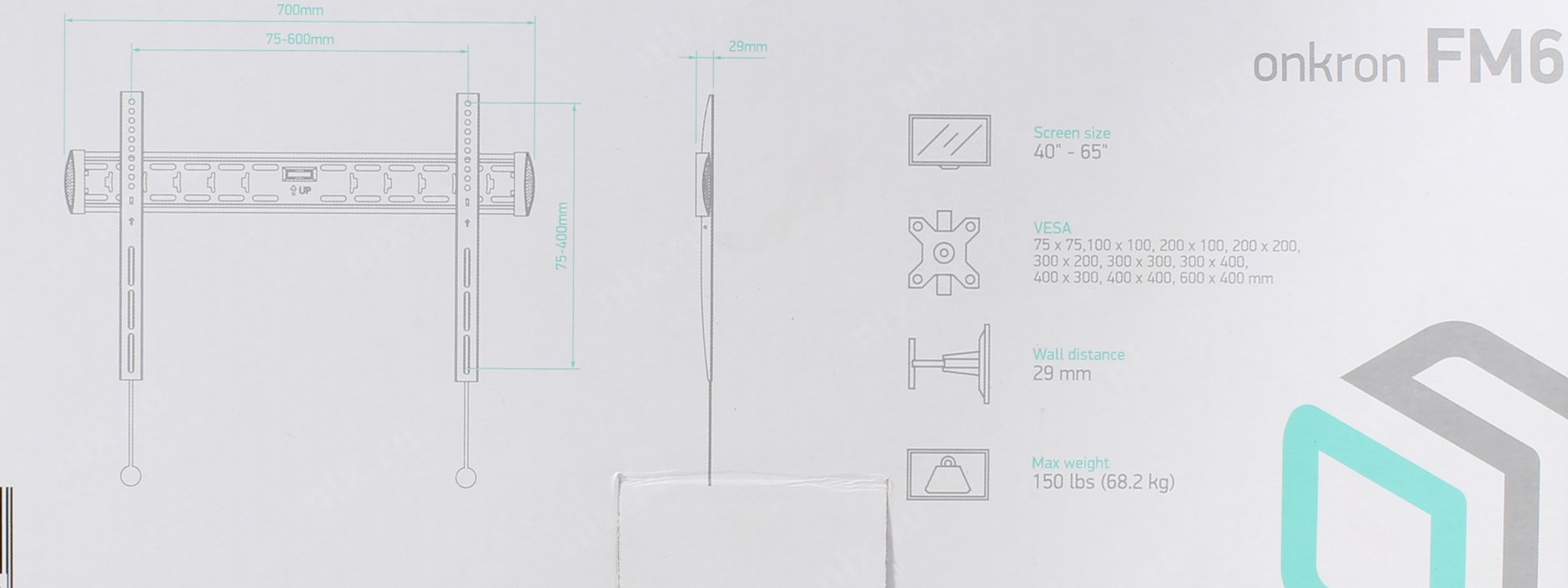 Кронштейн для телевизора onkron tm6 43 85. Кронштейн для ТВ Onkron fm6 черный. Onkron g140.