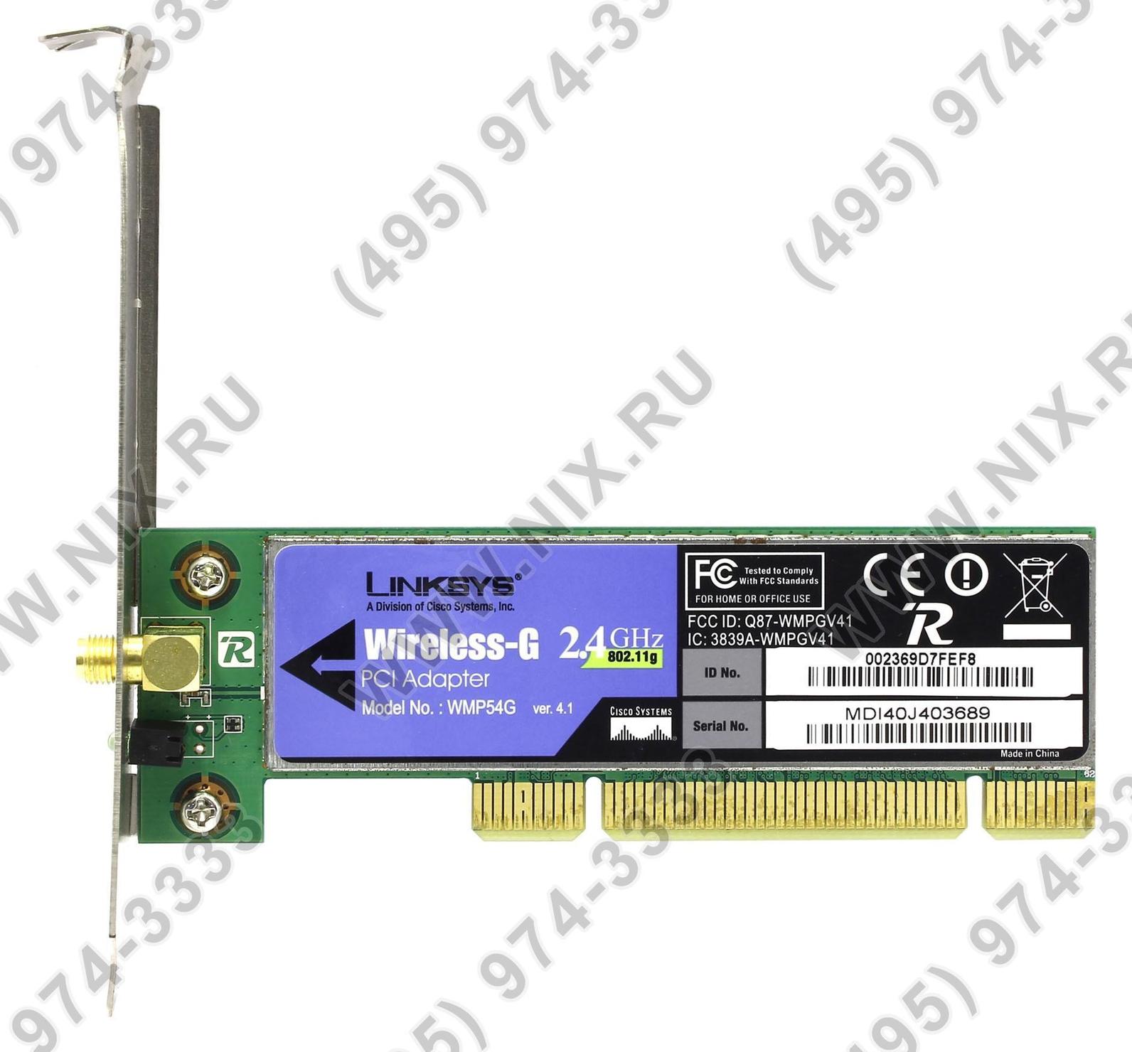 driver for linksys wmp54g pci wireless adapter