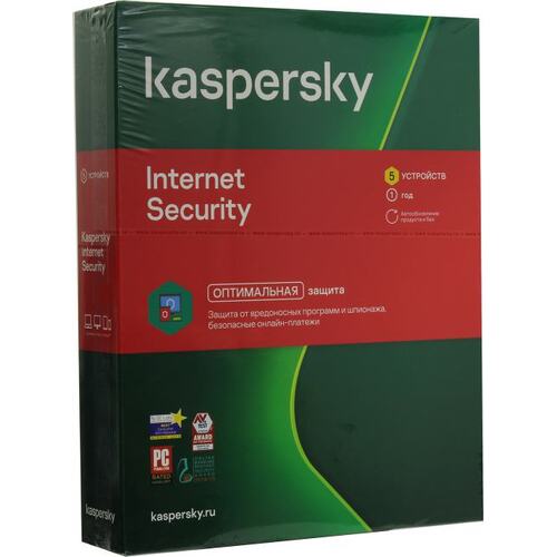 Антивирусное ПО Касперский Internet Security KL1939RBEFS BOX 5 ПК 1 год
