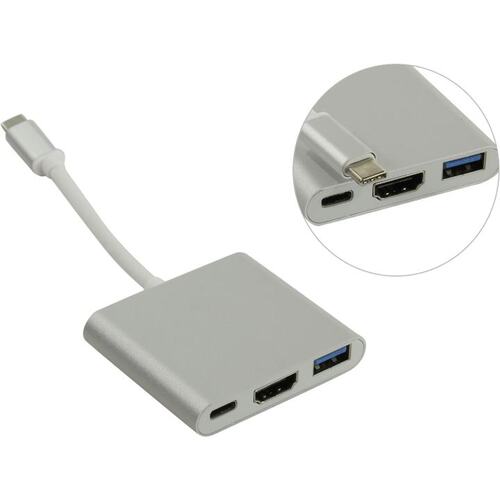Док-станция USB Type C -> HDMI + USB Type A USB-C -> HDMI (F) + USB 3.0 + USB-C port