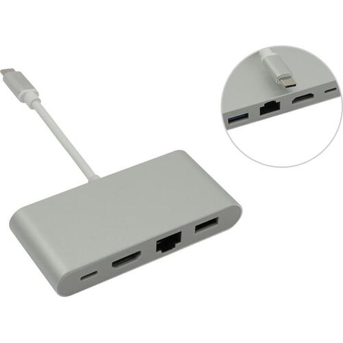 Док-станция USB Type C -> HDMI + USB Type A + LAN USB Type-C to HDMI + USB3.0 + USB C + LAN