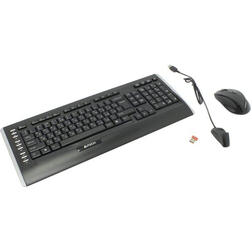 Комплект клавиатура и мышь A4Tech V-Track Wireless 9300F Black USB 2.0