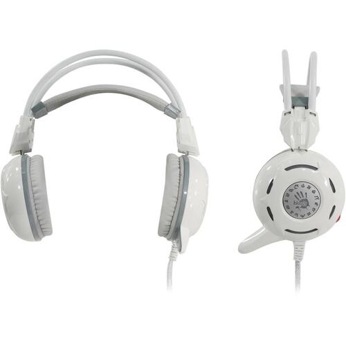 Игровые наушники с микрофоном (игровая гарнитура) A4Tech Bloody COMFORT GLARE GAMING HEADPHONE G300 White