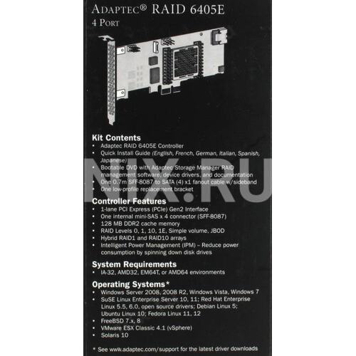 Adaptec RAID 6405E Driver Adaptec RAID 6405E Driver