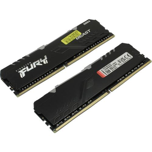Модуль памяти Kingston FURY Beast RGB DDR4 DIMM 16 Гб PC4-25600 2 шт. (KF432C16BB1AK2 / 32) Black