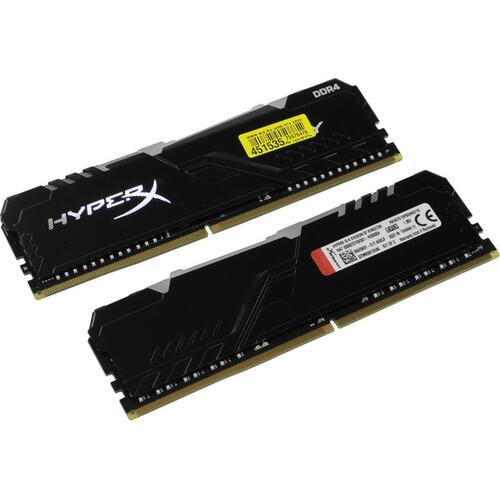 Модуль памяти Kingston HyperX Fury RGB DDR4 DIMM 8 Гб PC4-29800 2 шт. (HX437C19FB3AK2 / 16) Black