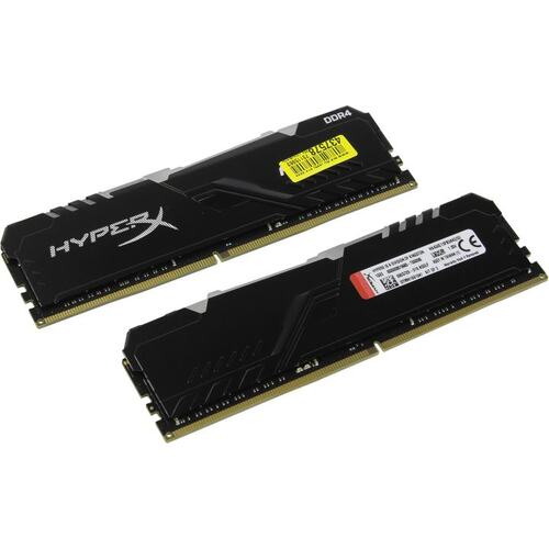 Модуль памяти Kingston HyperX Fury RGB DDR4 DIMM 16 Гб PC4-24000 2 шт. (HX430C15FB3AK2 / 32) Black
