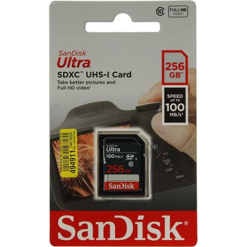SDXC карта SanDisk Ultra SDSDUNR-256G-GN3IN 256 Гб UHS-I Class 1 (U1), Class 10