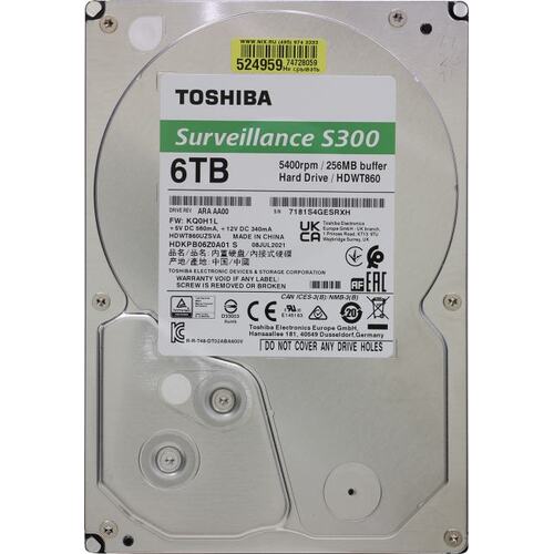 Жесткий диск Toshiba Surveillance S300 6 Тб HDWT860UZSVA SATA