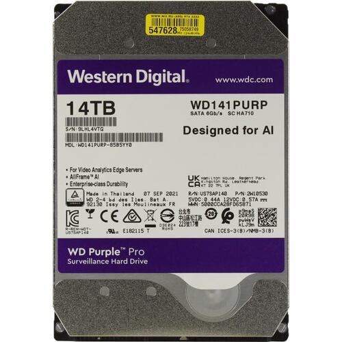 Жесткий диск Western Digital Purple Pro 14 Тб WD141PURP SATA