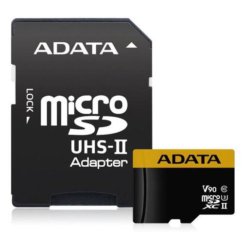 Карта памяти ADATA Premier ONE AUSDX256GUII3CL10-CA1 microSDXC V90, UHS-II Class 3 (U3), Class 10 256 ГБ +microSD->SD адаптер