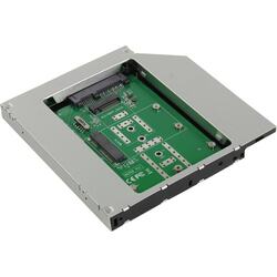 AgeStar <SMNF2S> Шасси для M.2 2280/mSATA для установки в SATA 12.7мм отсек оптического привода ноутбука