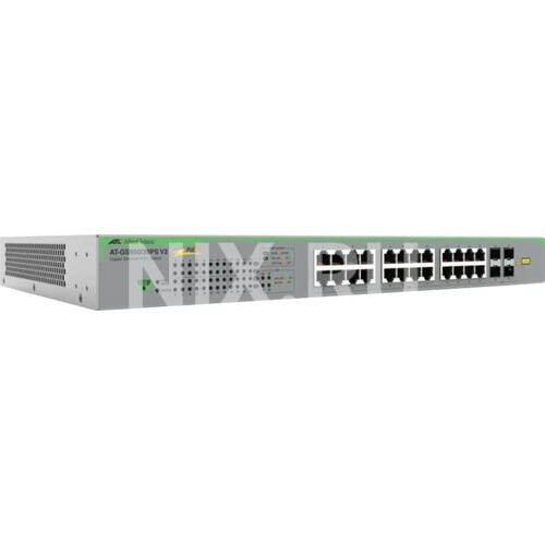 Коммутатор Allied Telesis AT-GS950/28PS AT-GS950/28PSV2-50 (L2) 24x1Гбит/с 4xКомбо(1000BASE-T/SFP) 24PoE 6PoE+ 185W